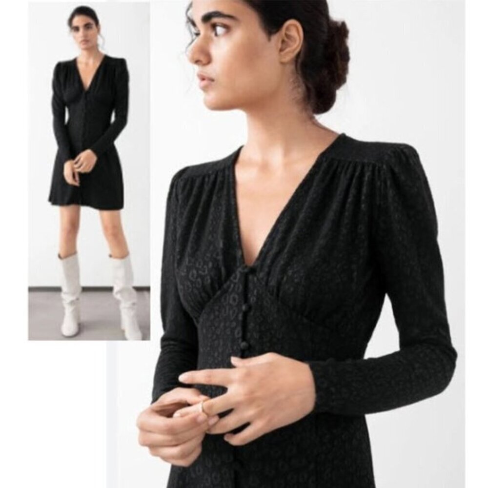 & Other stories Leo Jacquard Fitted Mini Dress size 0